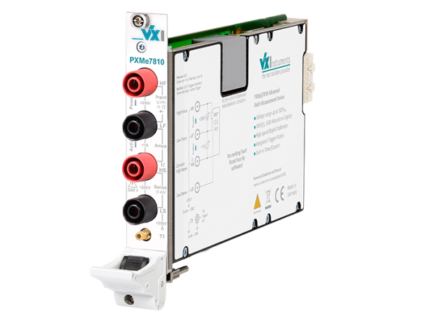 PXM 7810 High Speed Multi-Measurement Device, Banana Jack version
500Vpp, 16 Bit DMM, 10MSps Digitizer, U, I, R, 2- and 4-wire measurement, Timer/Counter, Triggercard; DC up to 0.08%