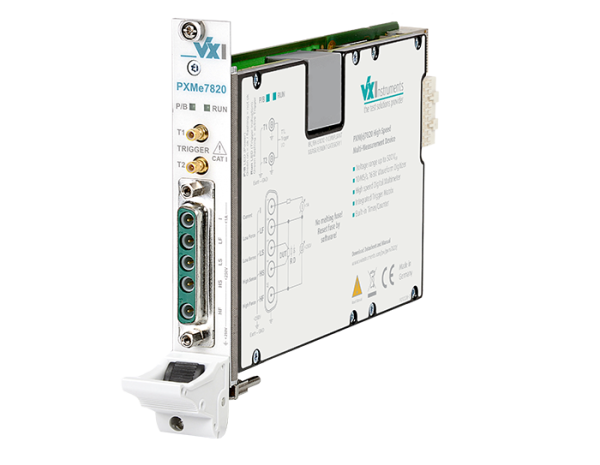 PXMe 7820 High Speed Multi-Measurement Device
500Vpp, 16 Bit DMM, 10MSps Digitizer, U, I, R, 2- and 4-wire measurement, Timer/Counter, Triggercard; DC up to 0.08%